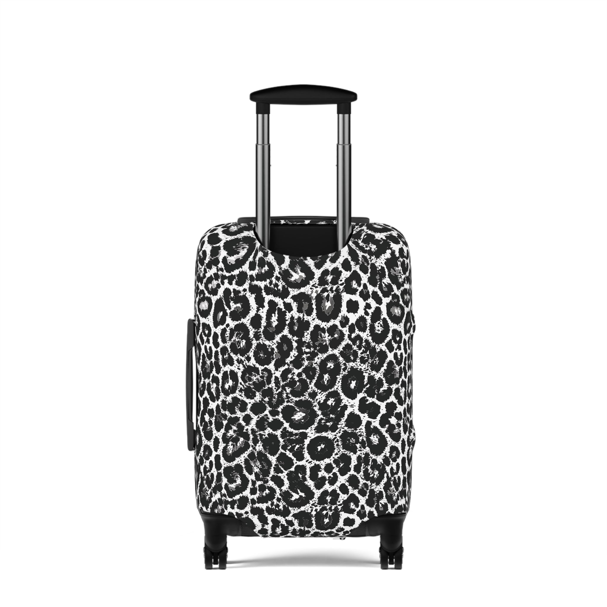 Leopard Print Black and White Luggage Cover