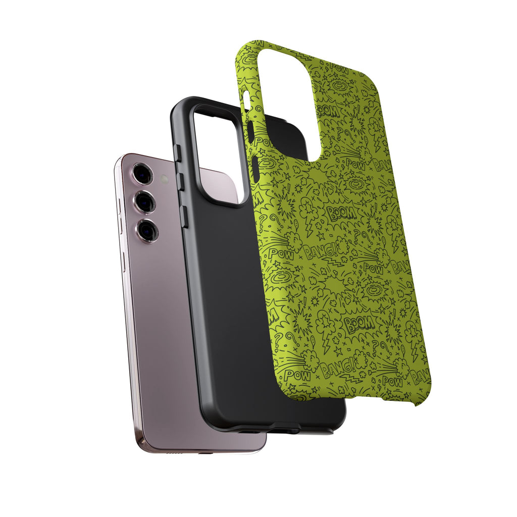 Neon Lime Wow Tough Case for iPhone, Galaxy, or Google Pixel