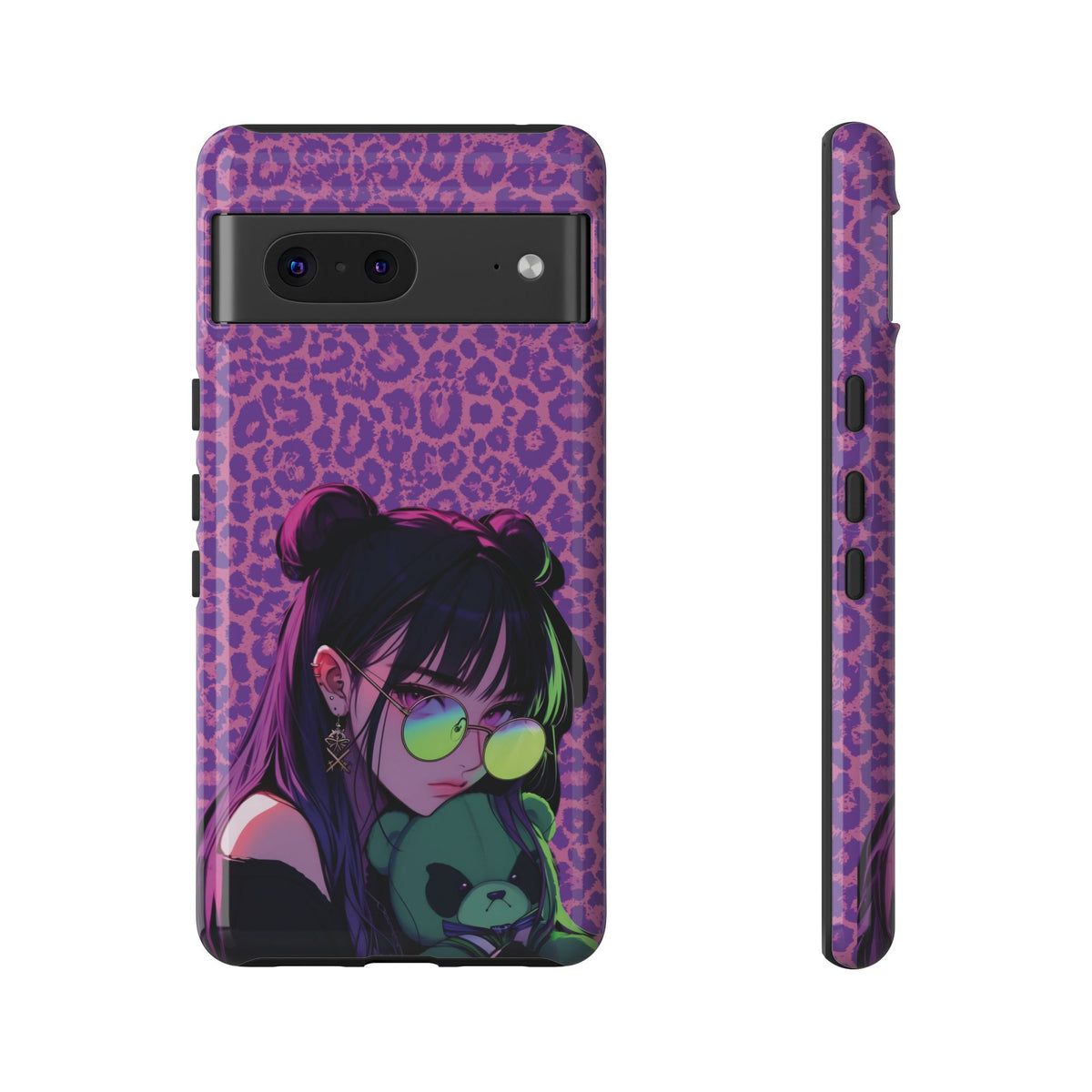Purple Pink Leopard Kz iPhone, Galaxy and Google Tough Cases