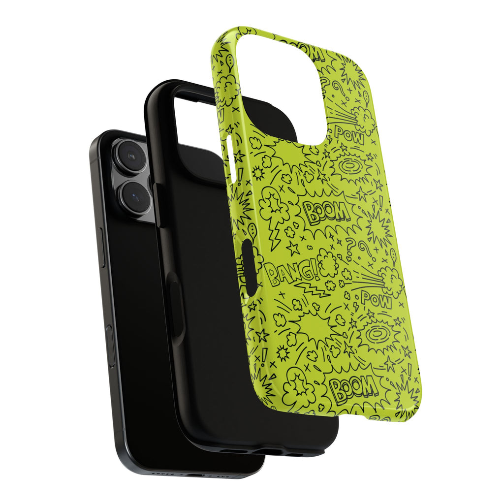 Neon Lime Wow Tough Case for iPhone, Galaxy, or Google Pixel