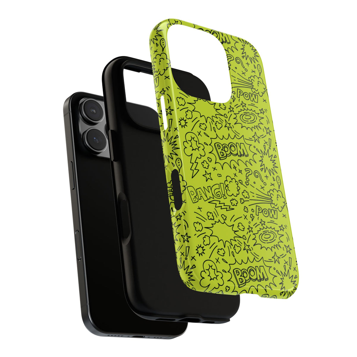 Neon Lime Wow Tough Case for iPhone, Galaxy, or Google Pixel