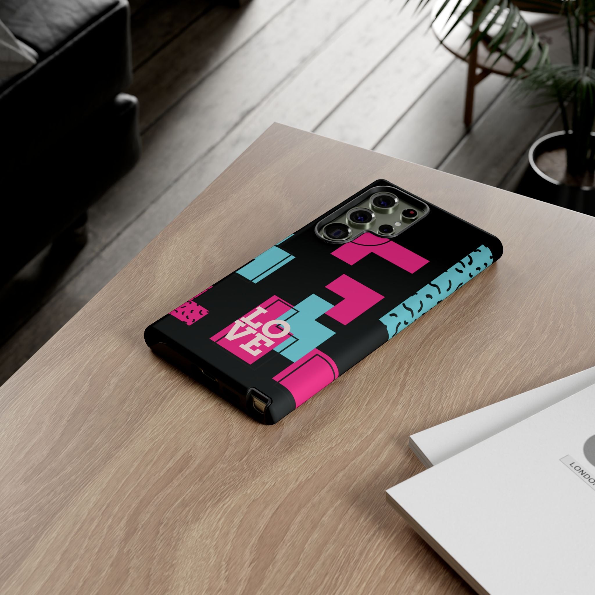 Retro Blocks LOVE Tough Case for iPhone, Galaxy or Google Pixel
