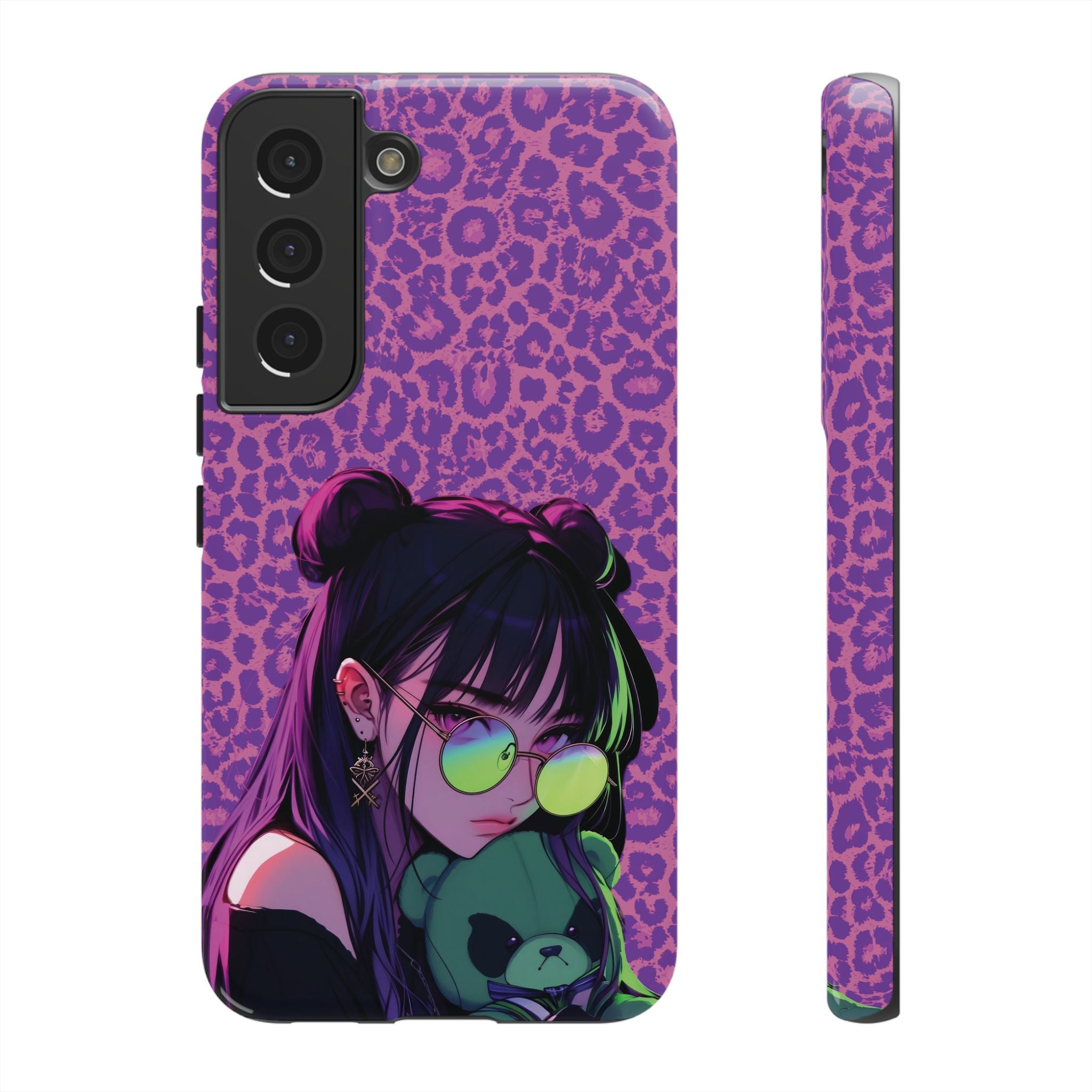 Purple Pink Leopard Kz iPhone, Galaxy and Google Tough Cases