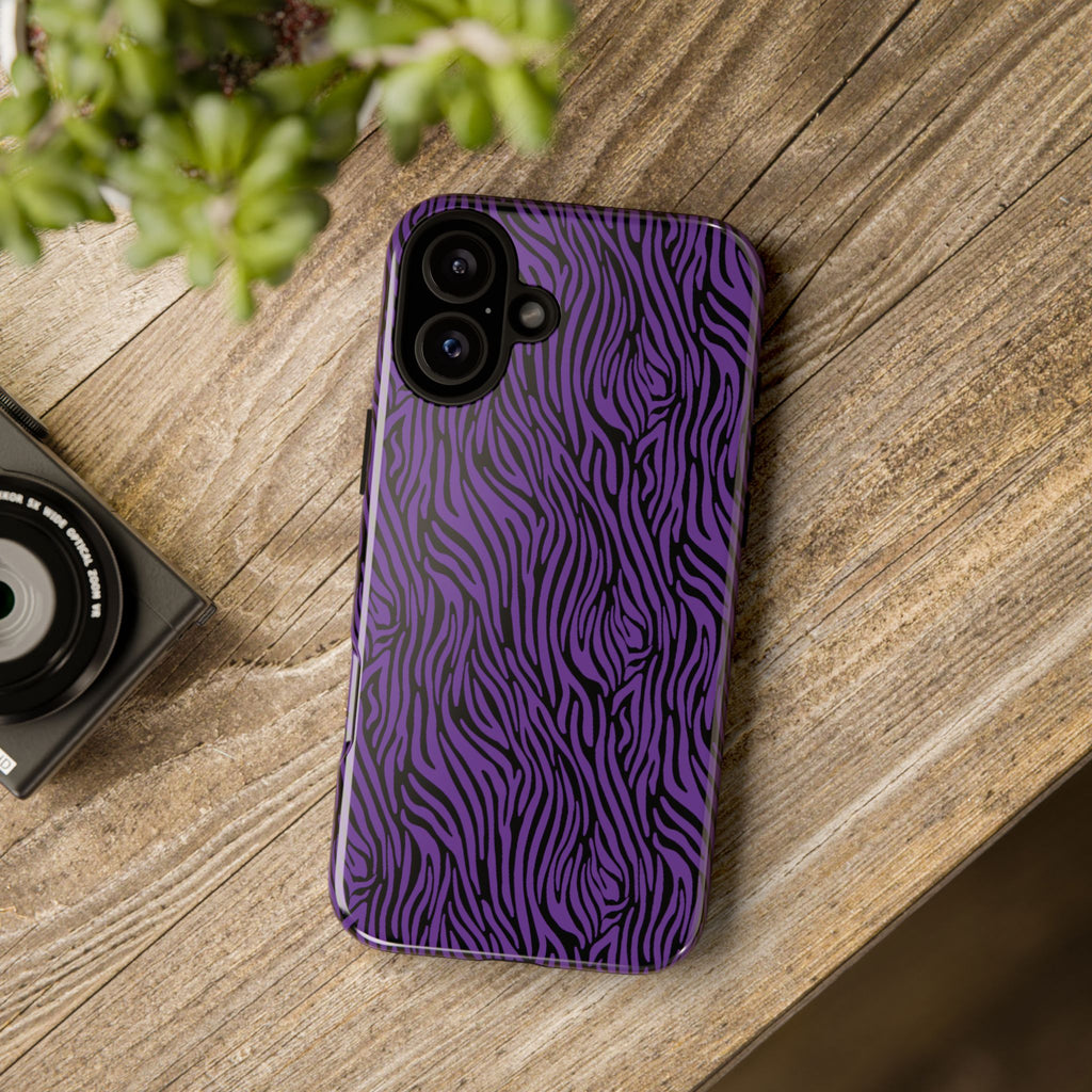 Purple Zebra Tough Phone Case for iPhone, Galaxy, or Google Pixel