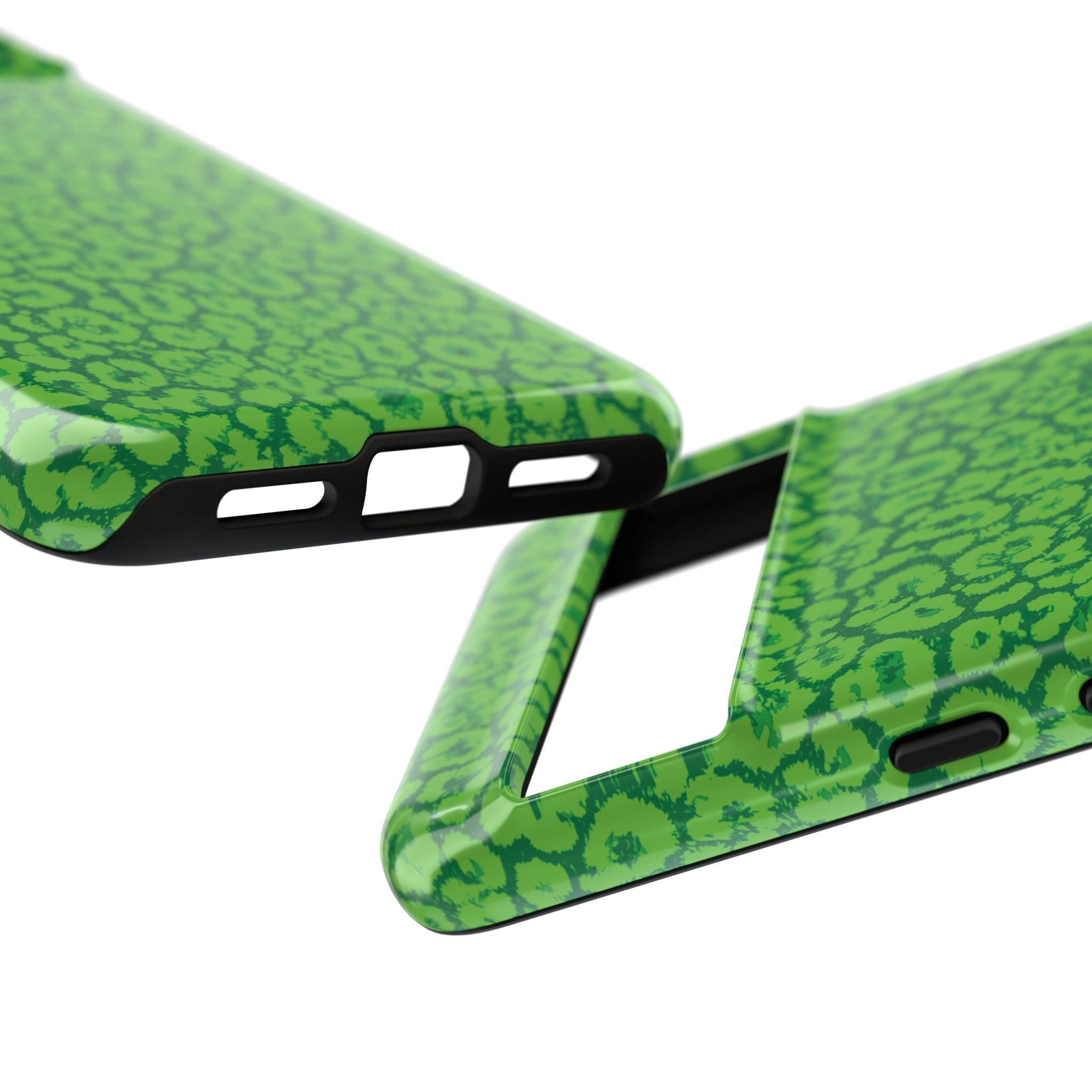 Neon Green Leopard Tough Phone Case for iPhone, Galaxy, or Google Pixel