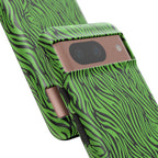 Neon Green Zebra Tough Phone Case iPhone, Galaxy, or Google Pixel