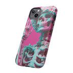 Neon Pink Skeleton Tough Phone Case for iPhone, Galaxy and Google Pixel