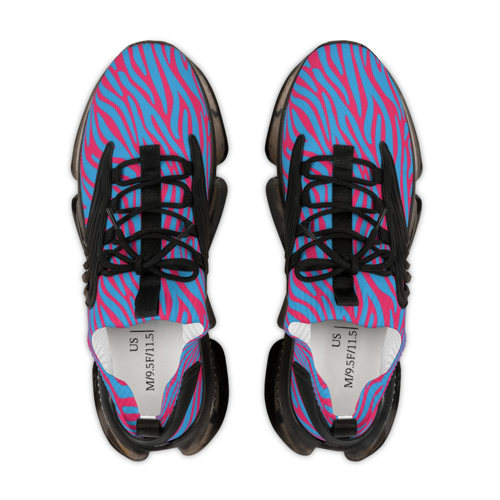 Blue Pink Zebra Men's Mesh Sneakers