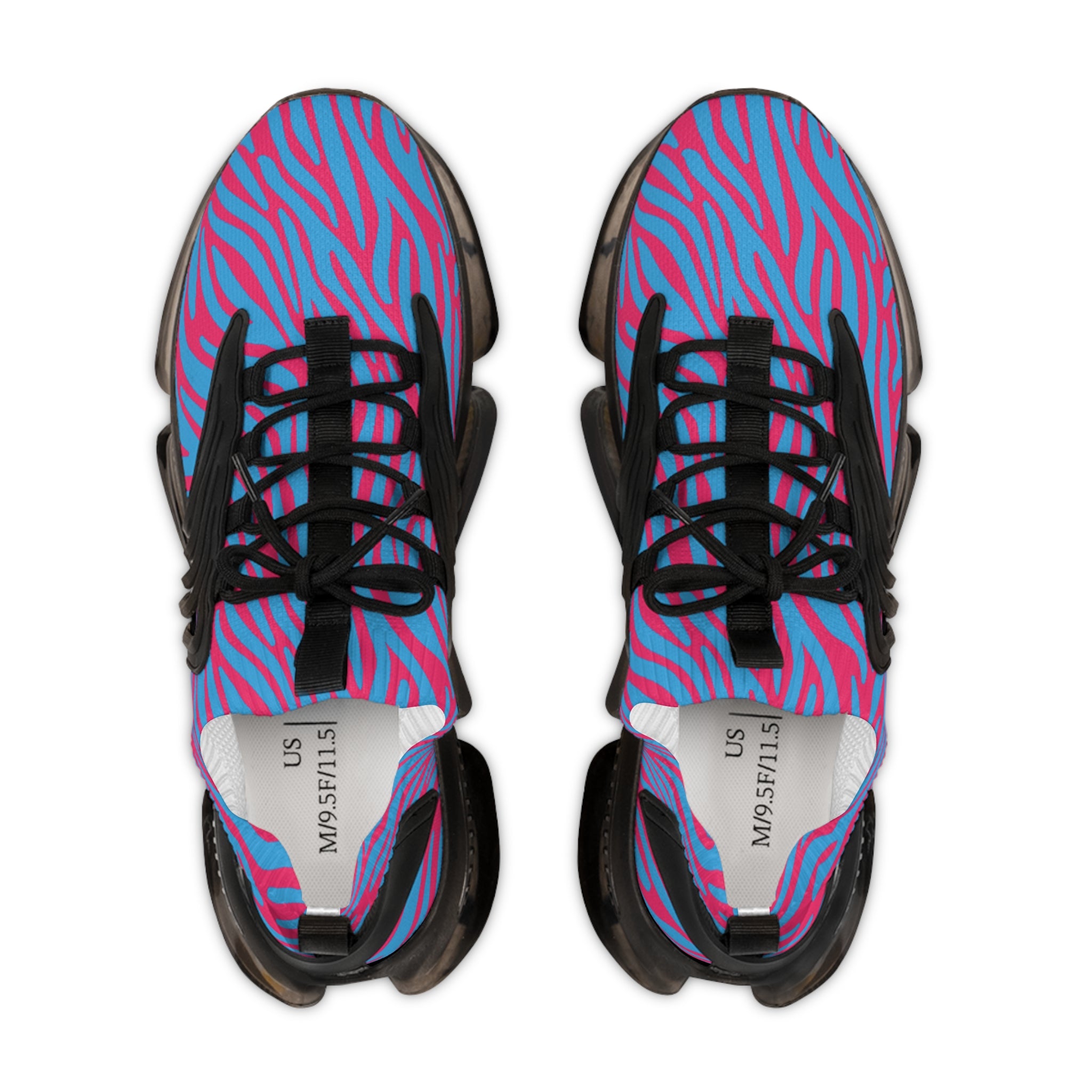Blue Pink Zebra Men's Mesh Sneakers