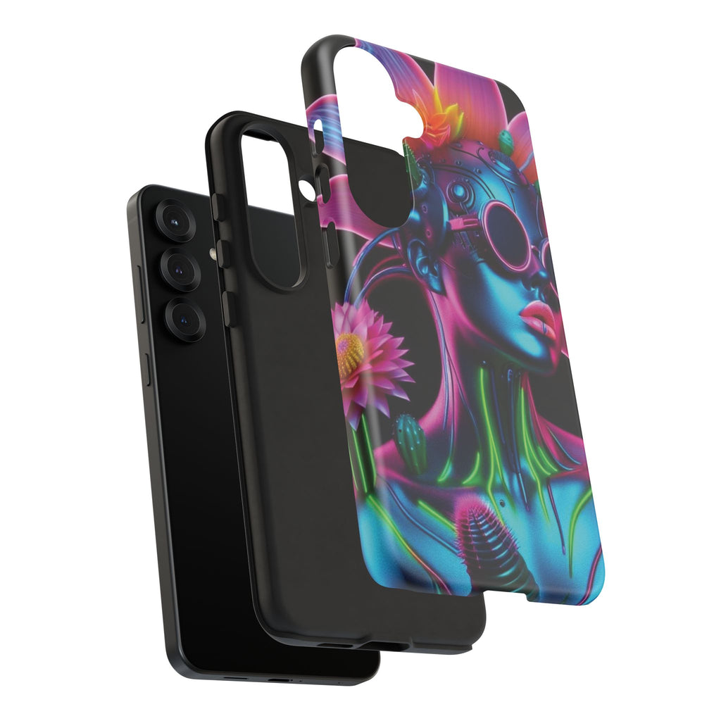 Neon Androgen Cactus Flower Tough Phone Case for iPhone, Galaxy, or Google Pixel