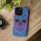 Neon Zebra Skull Tough Phone Case for iPhone, Galaxy, or Google Pixel