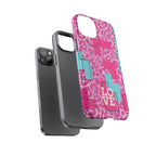 Retro Love Pink Leopard RG Tough Phone Case for iPhone, Galaxy, or Google Pixel