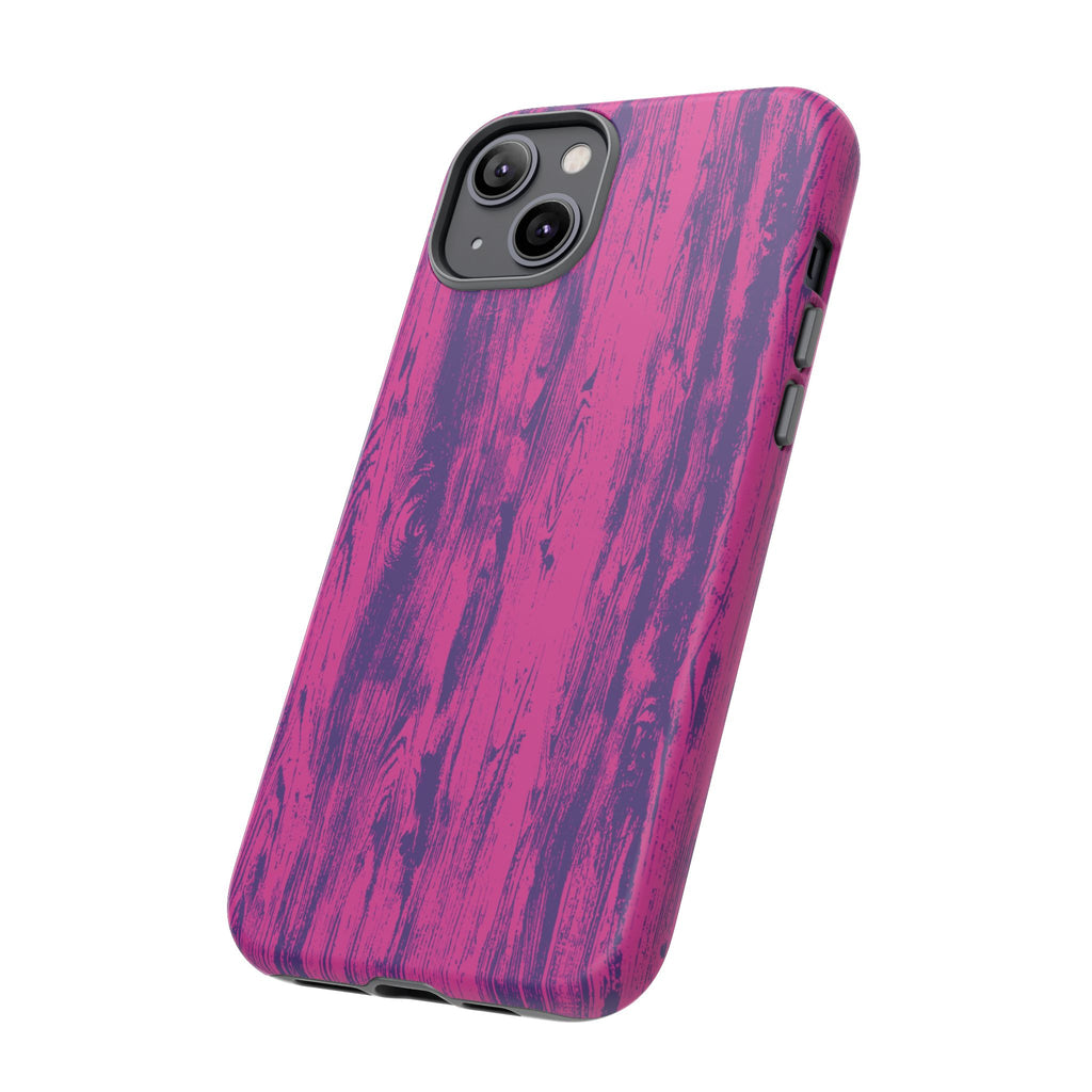 Pink Purple Wood Tough Phone Case iPhone, Galaxy, or Google Pixel