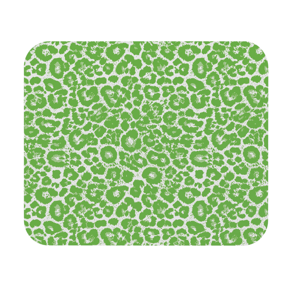 Neon Green Leopard Print Mouse Pad