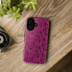 Pink Zebra Tough Phone Case for iPhone, Galaxy, or Google Pixel