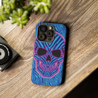Neon Zebra Skull Tough Phone Case for iPhone, Galaxy, or Google Pixel