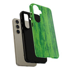Neon Green Wood Print Tough Phone Case iPhone, Galaxy, or Google Pixel
