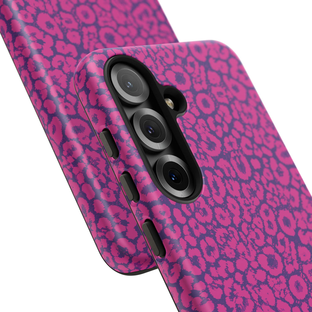 Pink Purple Leopard Tough Phone Case iPhone, Galaxy and Google Pixel