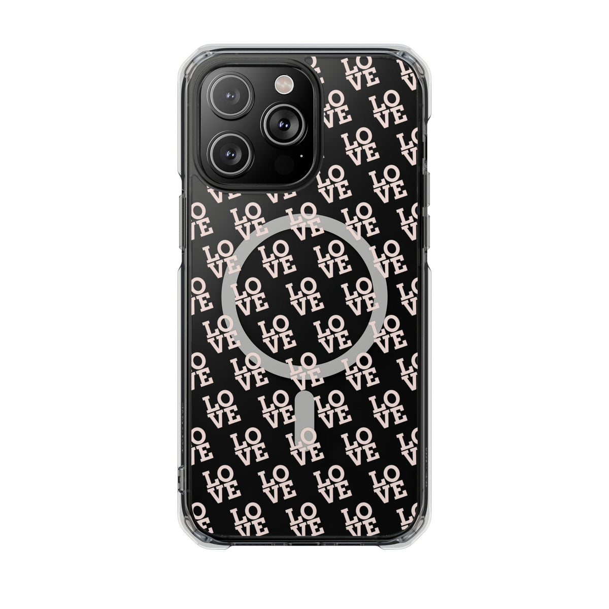 LOVE Magnetic iPhone 14, 15, 16 Series Clear Impact Cases