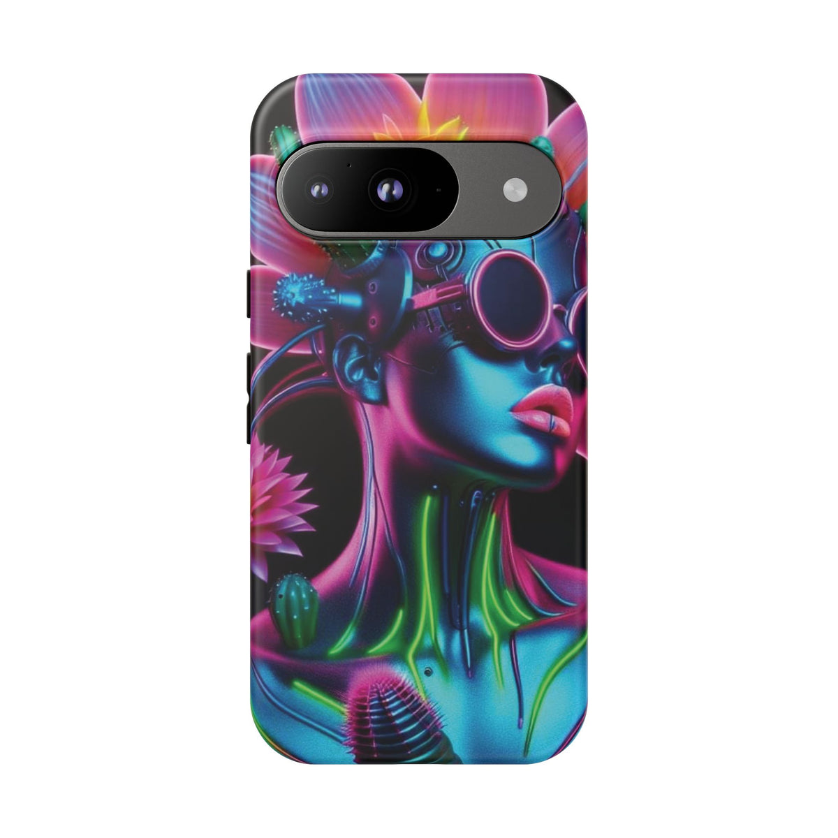 Neon Androgen Cactus Flower Tough Phone Case for iPhone, Galaxy, or Google Pixel