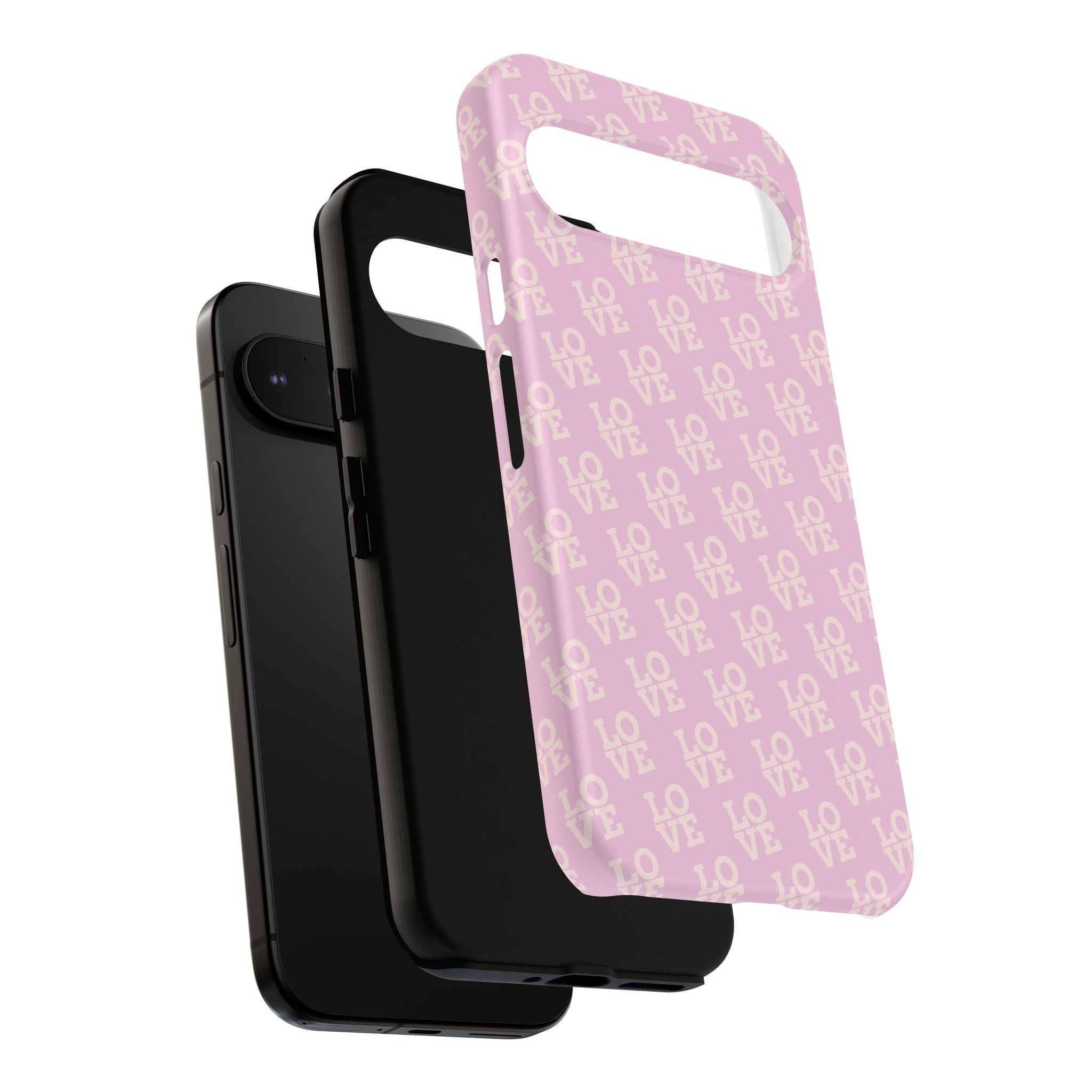 LOVE Pink Tough Phone Case for iPhone, Galaxy, or Google Pixel