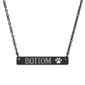 BOTTOM Cutout Paw Bar Necklace (Engraving)