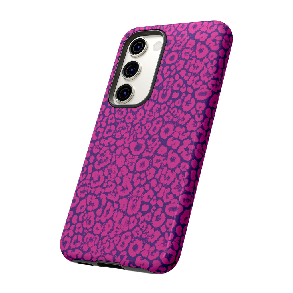 Pink Purple Leopard Tough Phone Case iPhone, Galaxy and Google Pixel