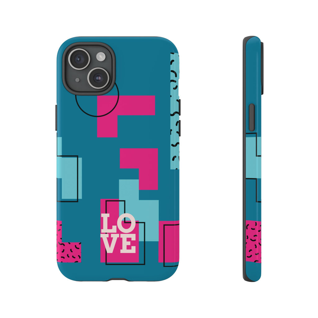 LOVE Teal Green Tough Phone Case for iPhone, Galaxy, or Google Pixel