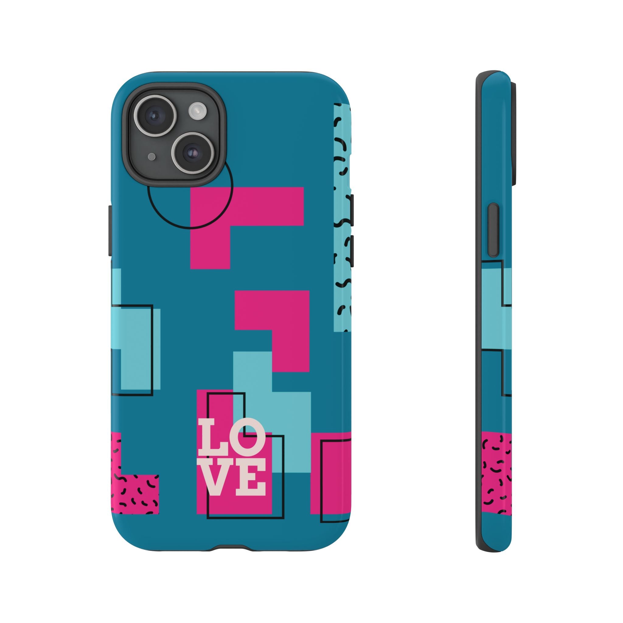 LOVE Teal Green Tough Phone Case for iPhone, Galaxy, or Google Pixel