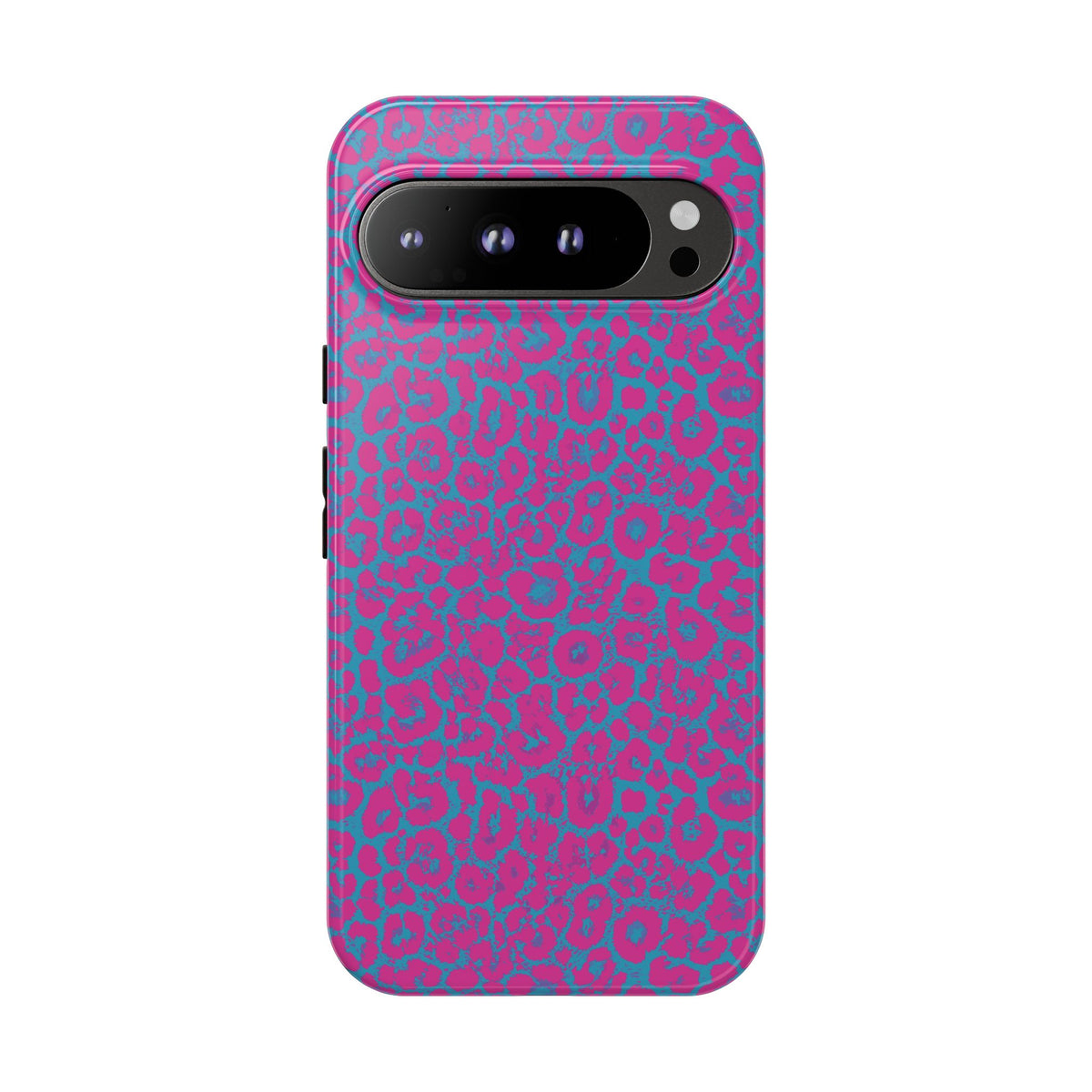 Pink Blue Leopard Tough Phone Case iPhone, Galaxy, or Google Pixel