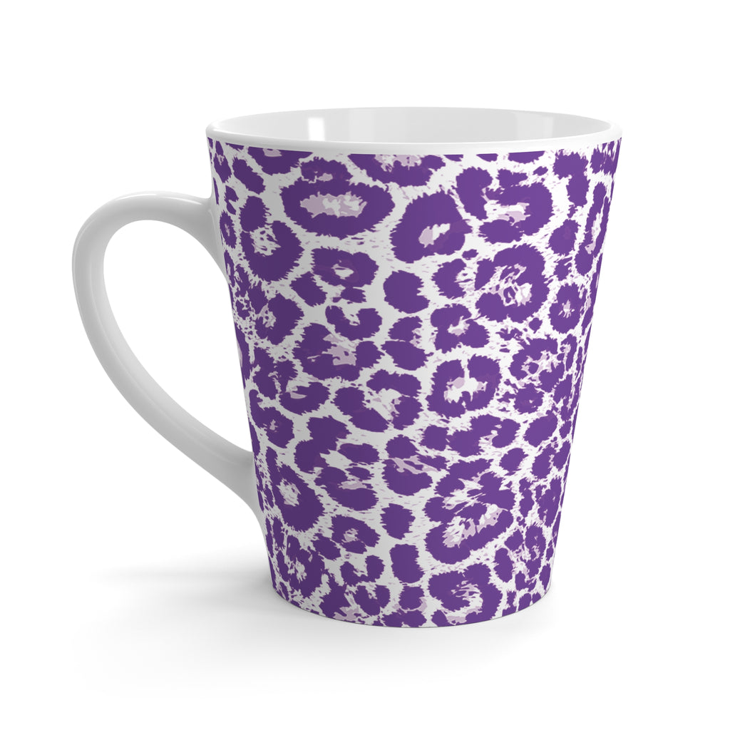 Purple Leopard Print Latte Mug