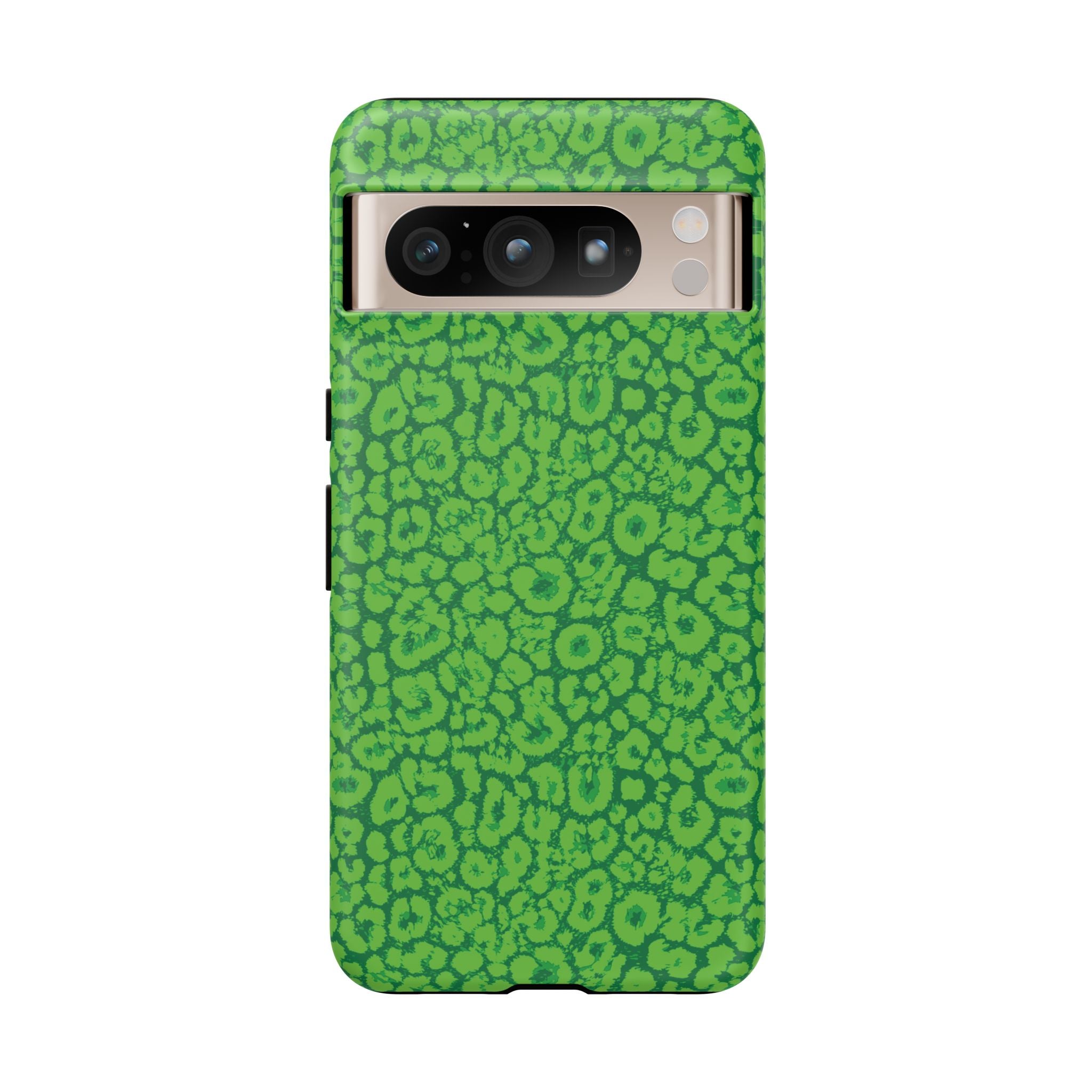 Neon Green Leopard Tough Phone Case for iPhone, Galaxy, or Google Pixel