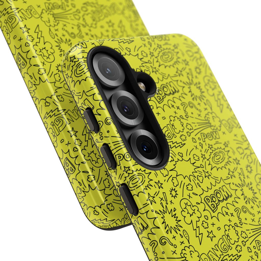 Neon Yellow Wow RG Tough Phone Case for iPhone, Galaxy, or Google Pixel