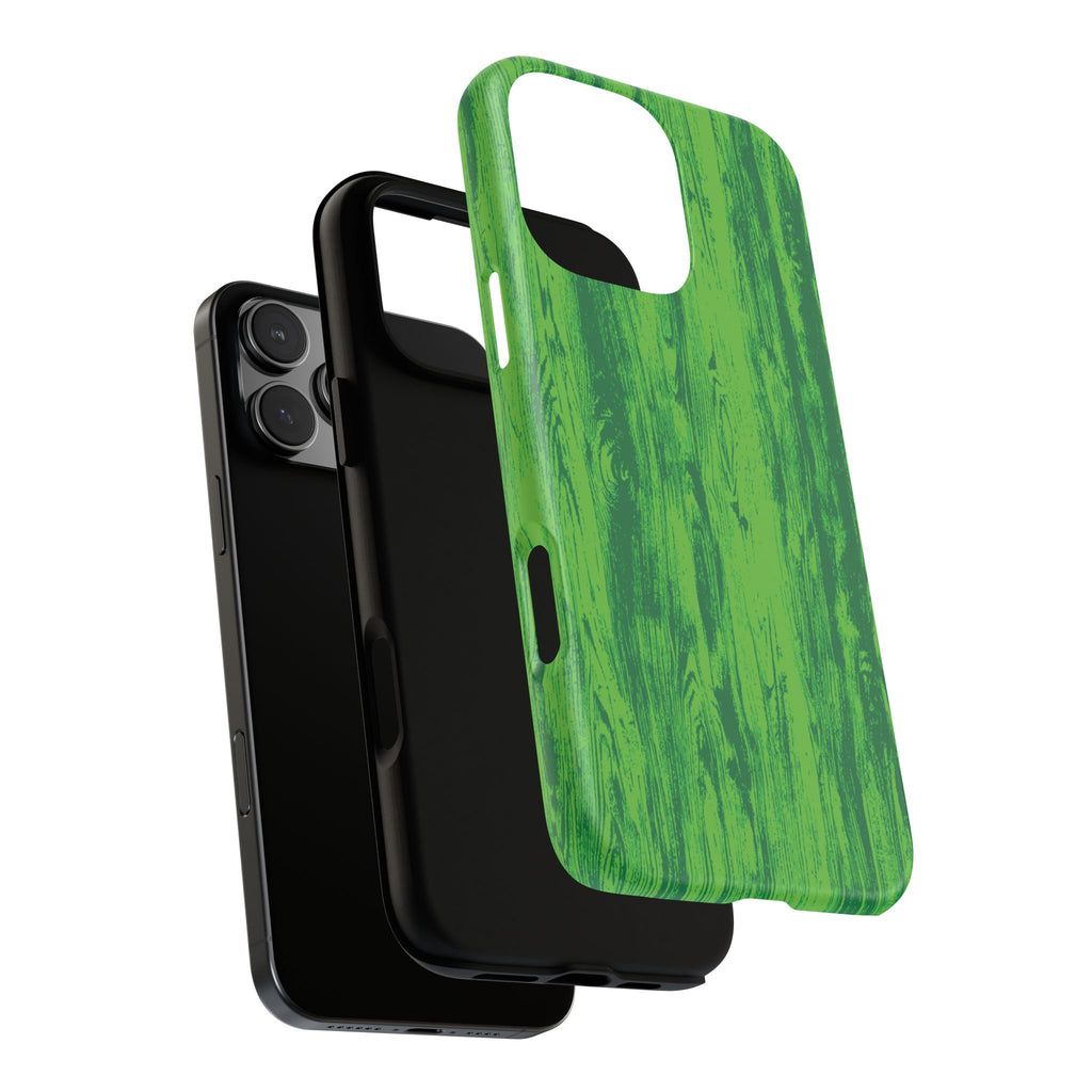 Neon Green Wood Tough Phone Case iPhone, Galaxy, or Google Pixel