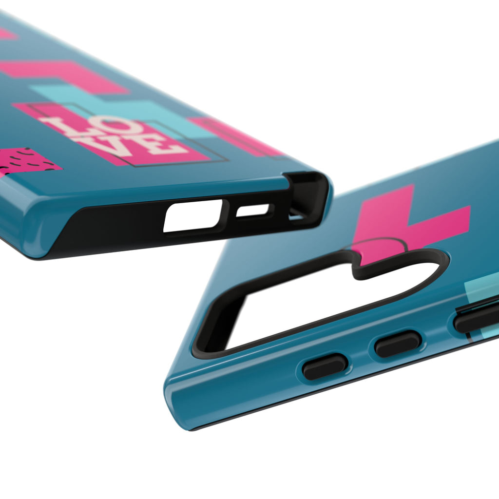 LOVE Teal Green Tough Phone Case for iPhone, Galaxy, or Google Pixel