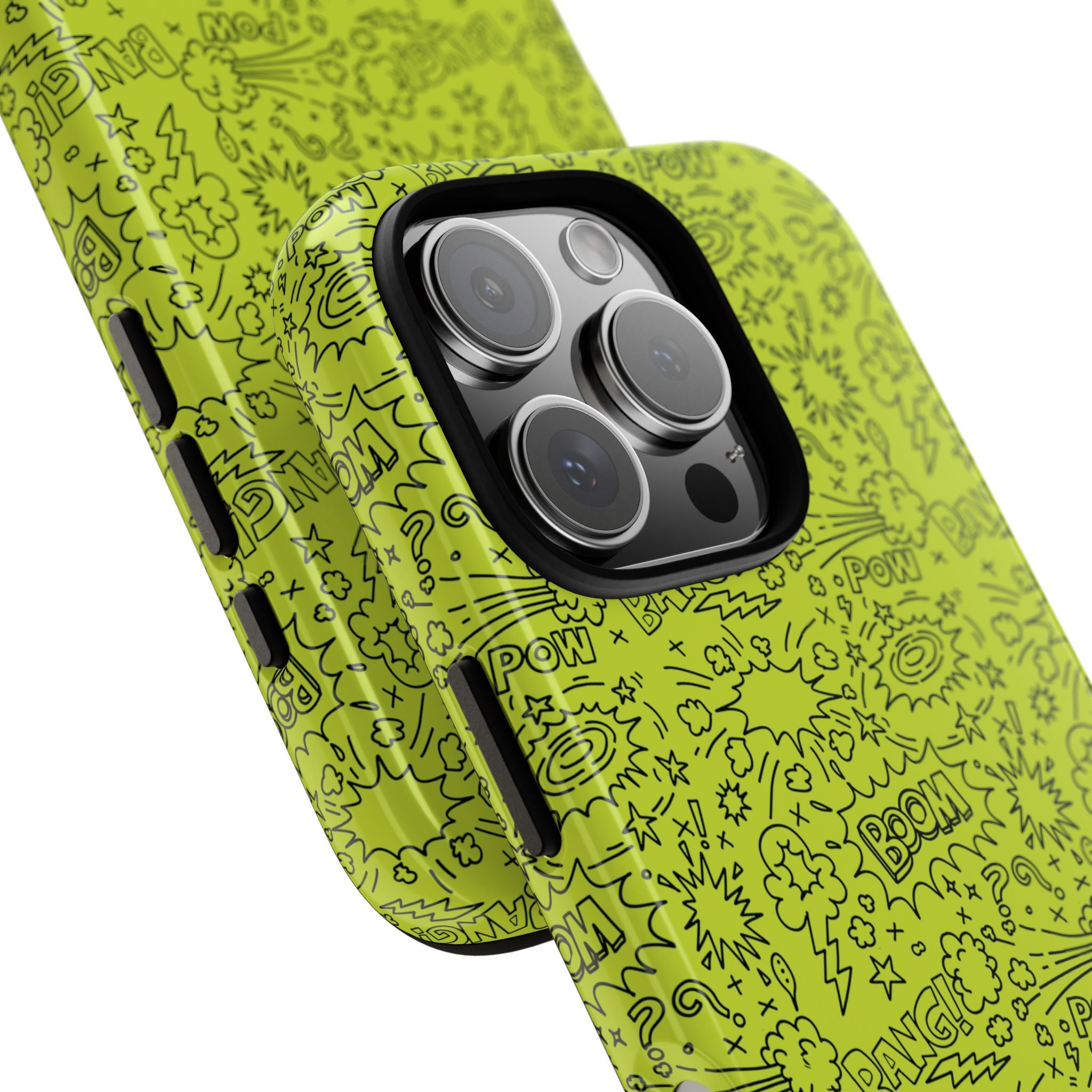Neon Lime Wow Tough Case for iPhone, Galaxy, or Google Pixel