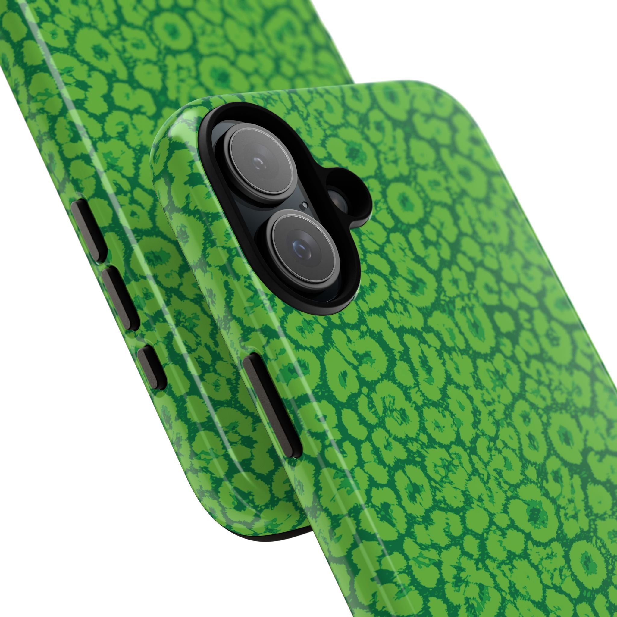 Neon Green Leopard Tough Phone Case for iPhone, Galaxy, or Google Pixel