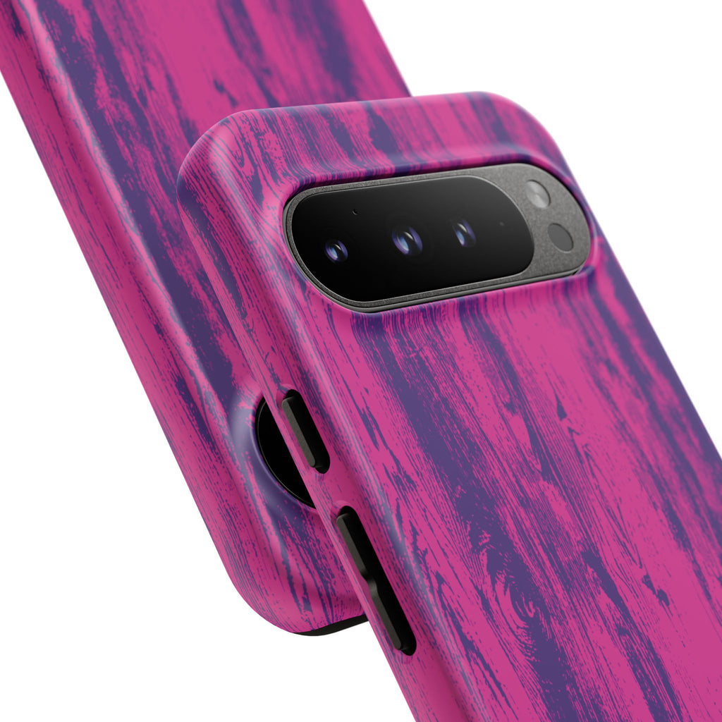 Pink Purple Wood Tough Phone Case iPhone, Galaxy, or Google Pixel