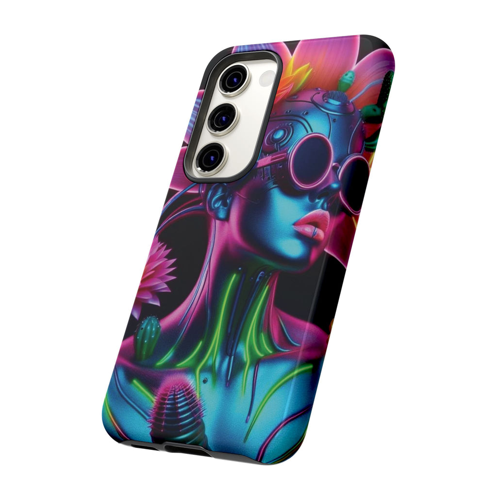 Neon Androgen Cactus Flower Tough Phone Case for iPhone, Galaxy, or Google Pixel