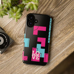 Retro Blocks LOVE Tough Case for iPhone, Galaxy or Google Pixel