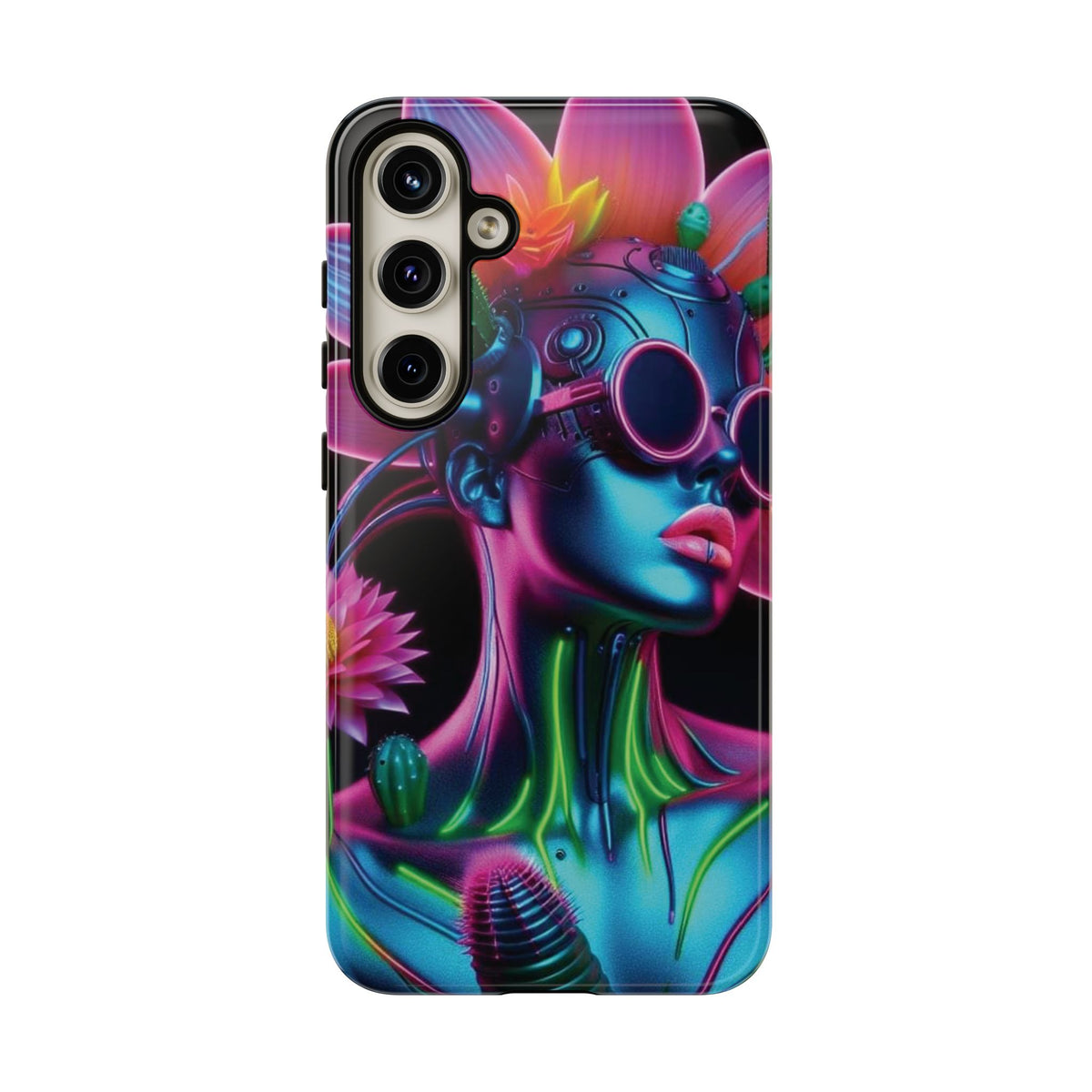 Neon Androgen Cactus Flower Tough Phone Case for iPhone, Galaxy, or Google Pixel