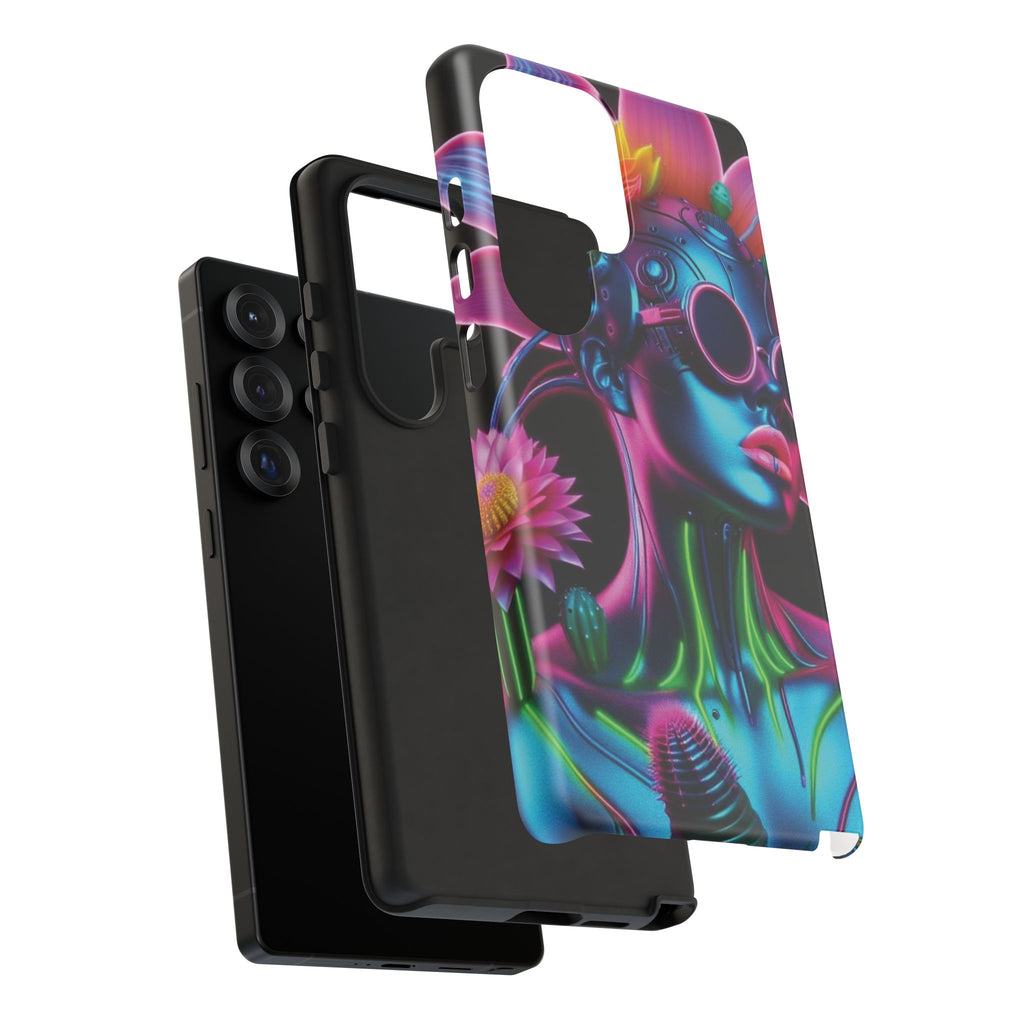 Neon Androgen Cactus Flower Tough Phone Case for iPhone, Galaxy, or Google Pixel