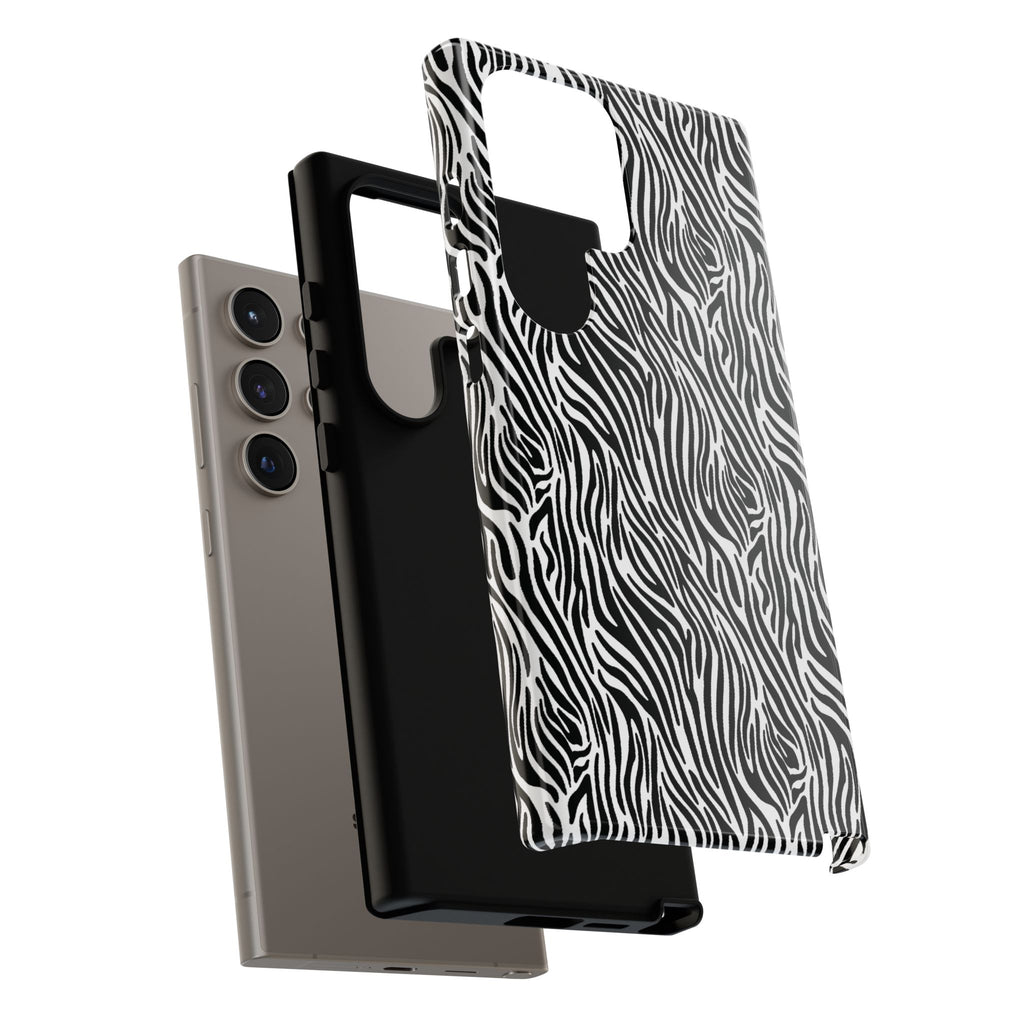 Black and White Zebra Print Tough Case iPhone, Galaxy and Google Pixel