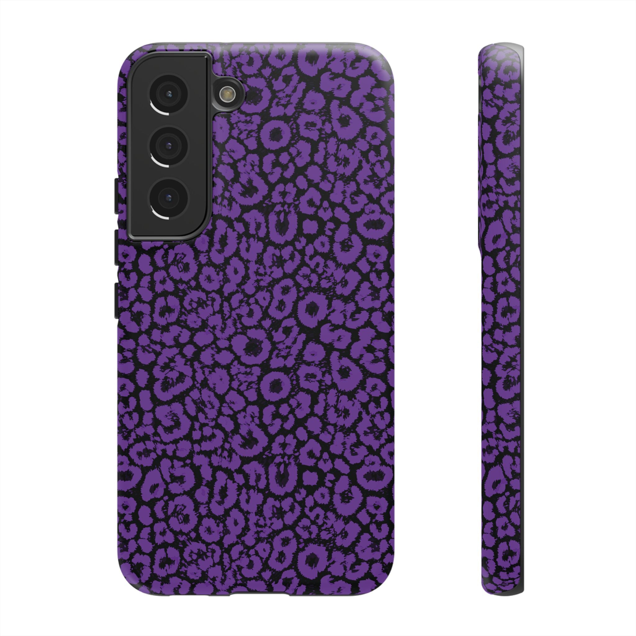 Purple Leopard Tough Case for iPhone, Galaxy or Google Pixel