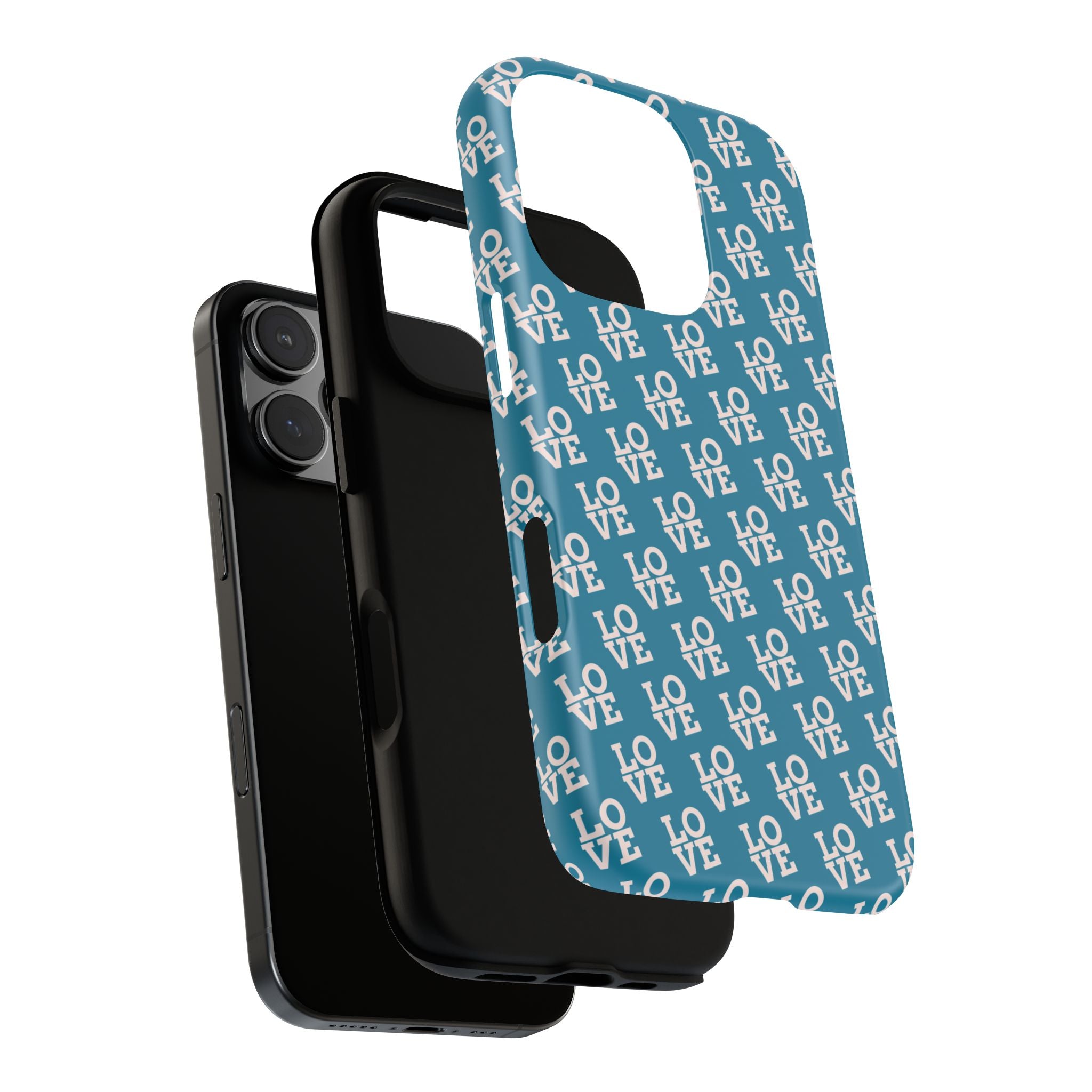 LOVE Teal Green Tough Phone Case iPhone, Galaxy, or Google Pixel