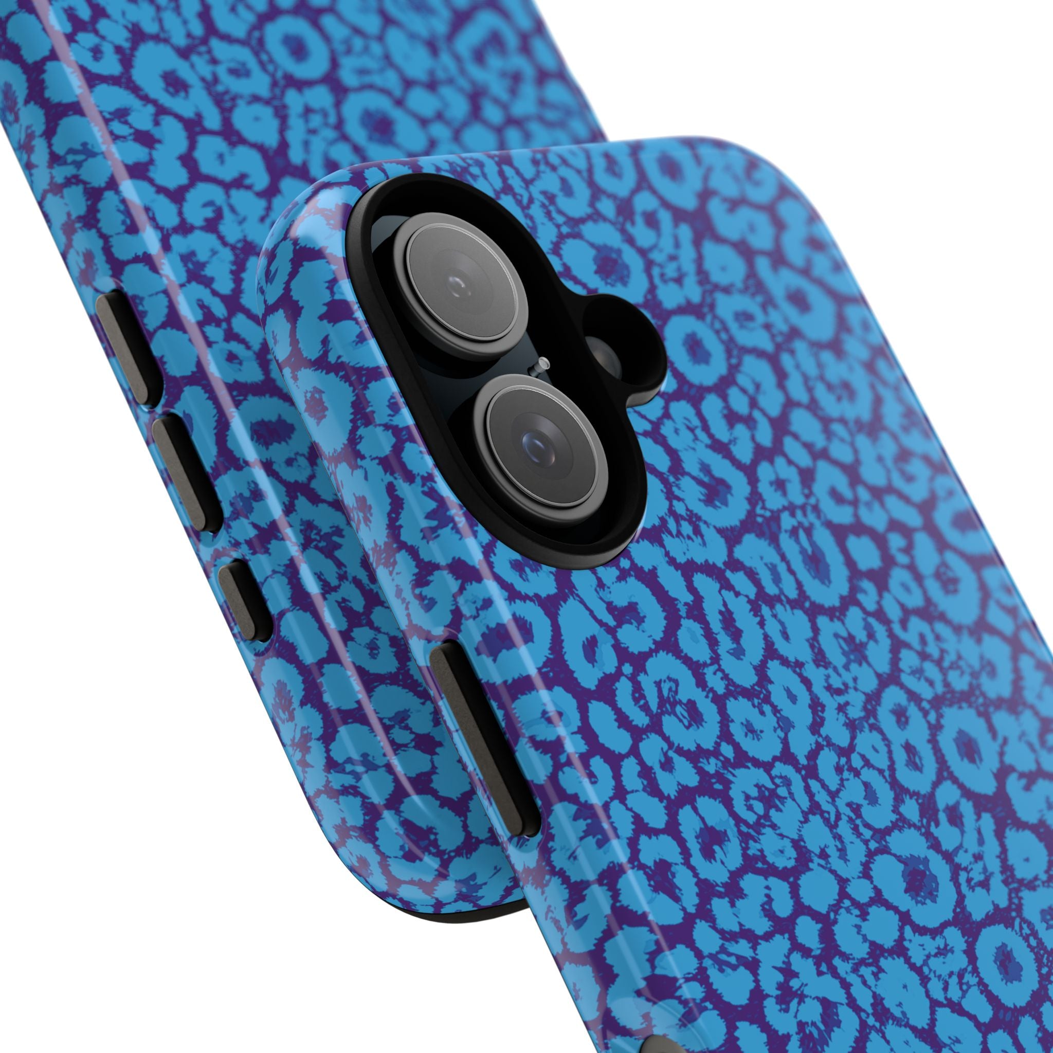 Blue Purple Leopard Tough Phone Case iPhone, Galaxy, or Google Pixel