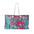 LOVE Retro Blocks Zebra Eco-Friendly Weekender Bag, Travel Tote, Beach Bag