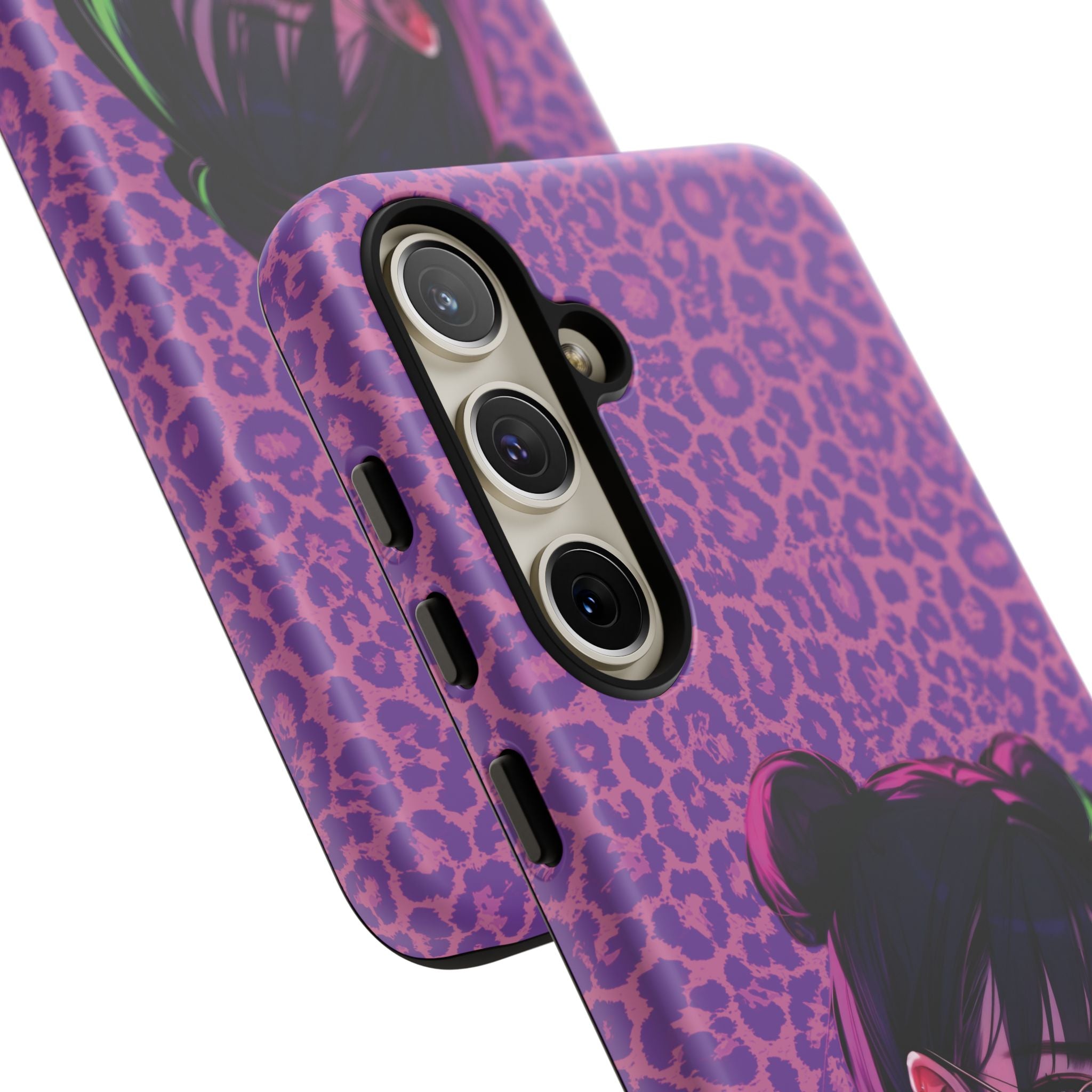 Purple Pink Leopard Kz iPhone, Galaxy and Google Tough Cases