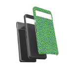 Blue Neon Green  Leopard Tough Phone Case for iPhone, Galaxy, or Google Pixel