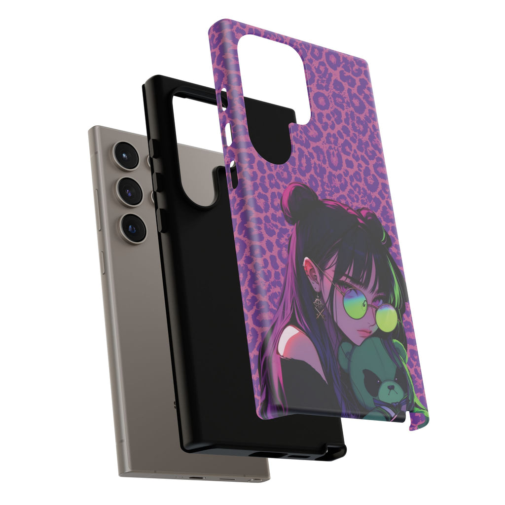 Purple Pink Leopard Kz iPhone, Galaxy and Google Tough Cases